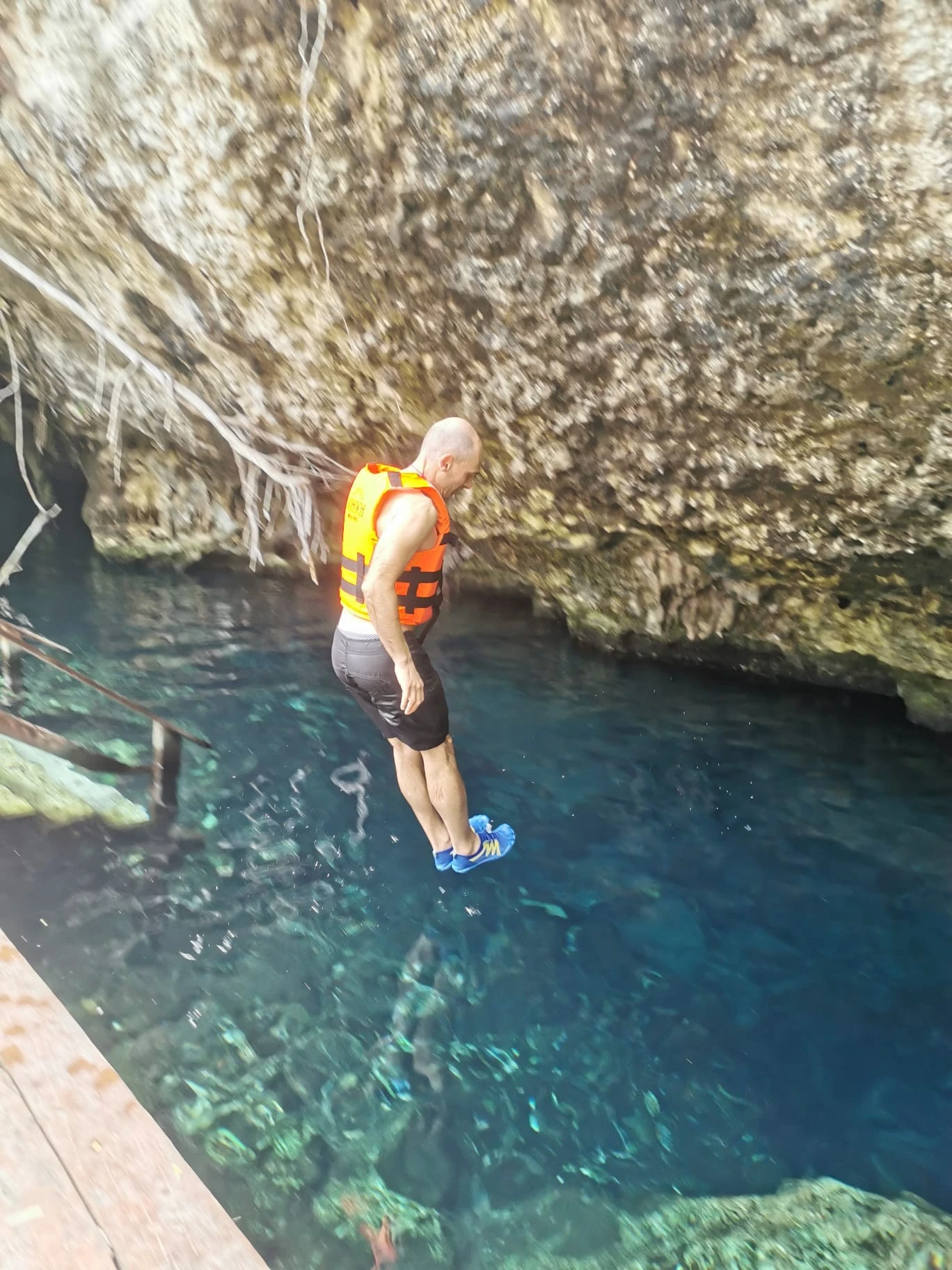 Mise à l'eau plongante.